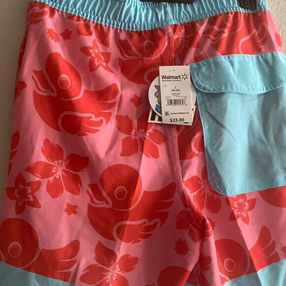 Neff Men's All Over Red Duck Print Swim Trunks Shorts Stretch 7" Inseam Small S - Picture 5 of 7